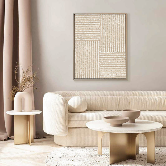 Textured Neutral Abstract Painting for Modern Home Decor