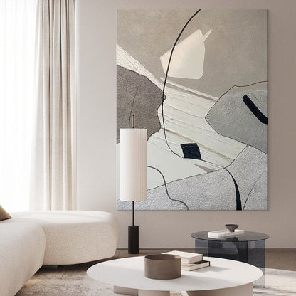 Elegant Abstract Geometric Oil Painting for Modern Home Decor