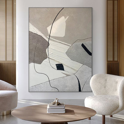 Elegant Abstract Geometric Oil Painting for Modern Home Decor