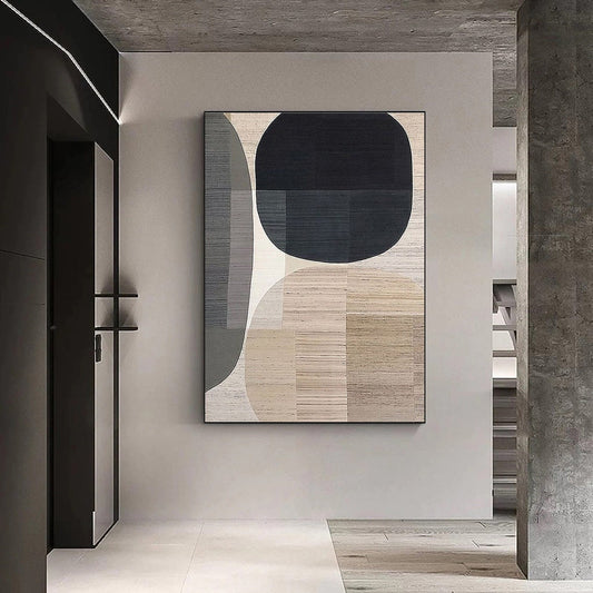 Modern Geometric Oil Painting for Stylish Home Decor and Contemporary Spaces