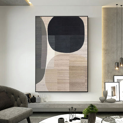Modern Geometric Oil Painting for Stylish Home Decor and Contemporary Spaces