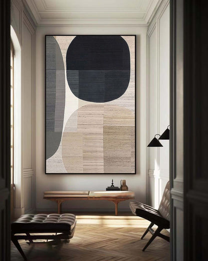 Modern Geometric Oil Painting for Stylish Home Decor and Contemporary Spaces