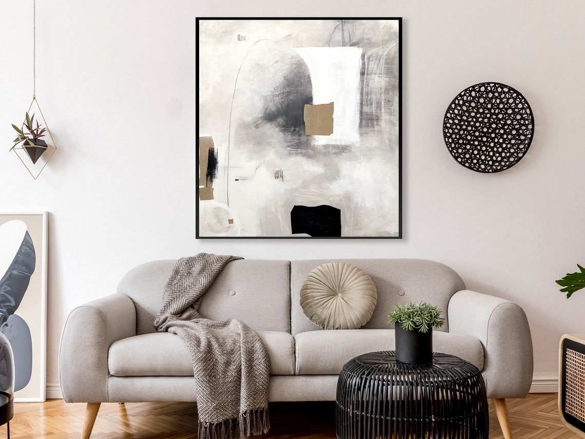 Modern Abstract Oil Painting with Ethereal Brushstrokes for Contemporary Decor