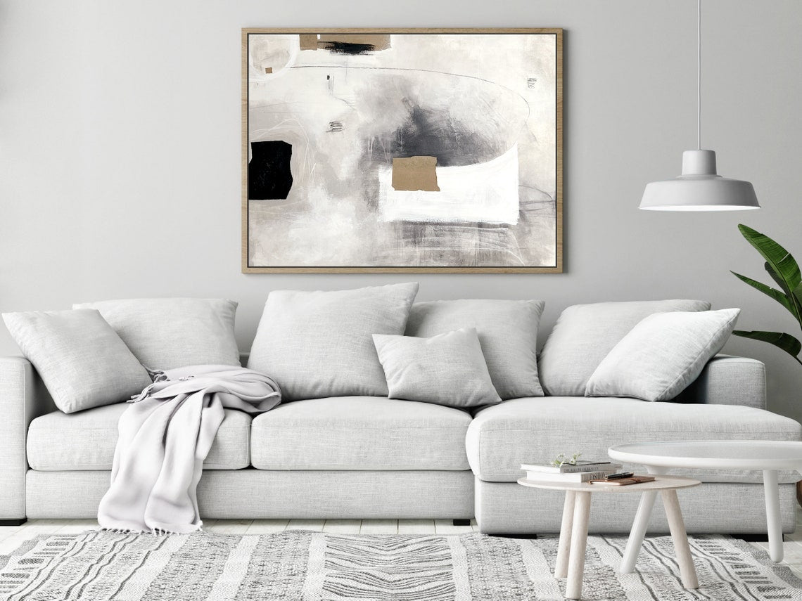 Modern Abstract Oil Painting with Ethereal Brushstrokes for Contemporary Decor