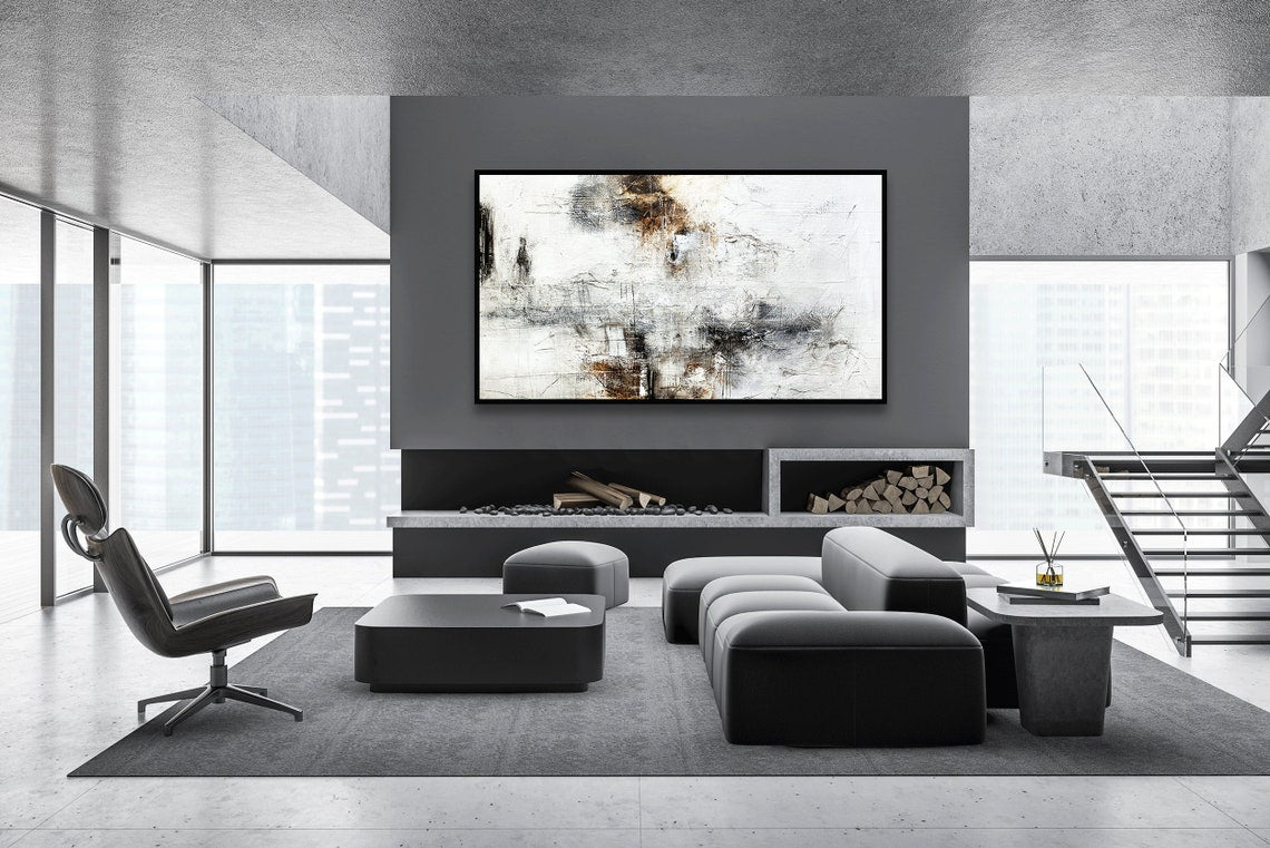 Urban Abstract Landscape Painting for Modern Home Decor