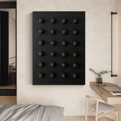 Abstract Black Textured Oil Painting for Contemporary Home Decor