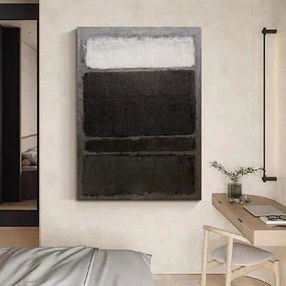 Abstract Monochrome Oil Painting for Modern Home Decor