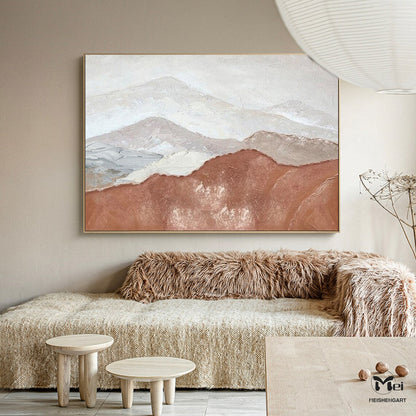 Serene Earth Tones Landscape Painting for Modern Home Decor