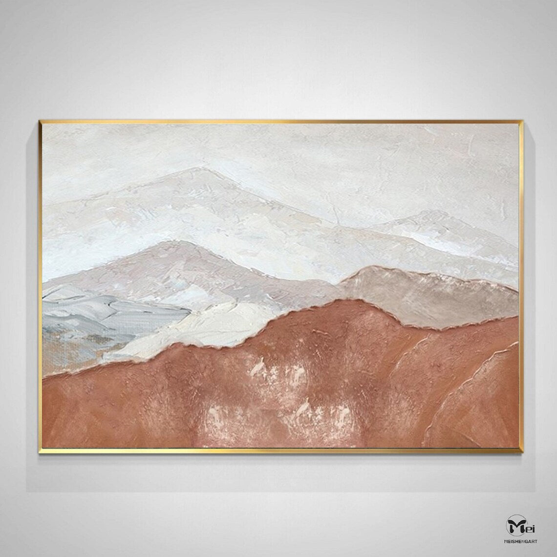 Serene Earth Tones Landscape Painting for Modern Home Decor