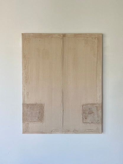 Serene Minimalist Diptych in Muted Earth Tones for Modern Art Lovers