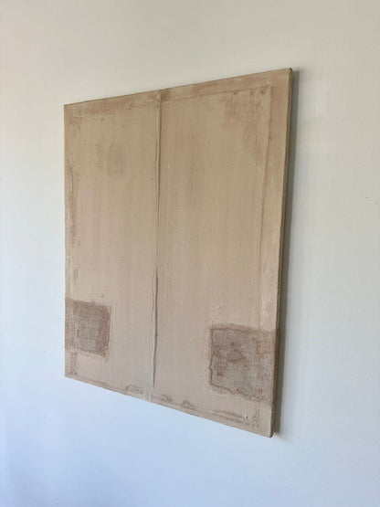 Serene Minimalist Diptych in Muted Earth Tones for Modern Art Lovers