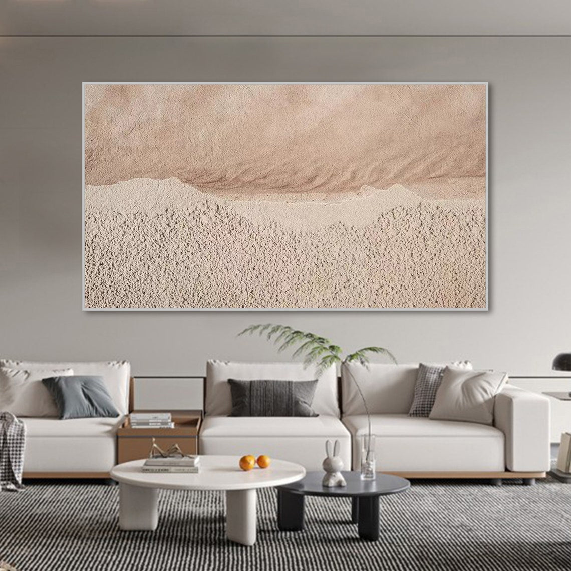 Stunning Desert Landscape Oil Painting in Warm Earth Tones for Modern Decor