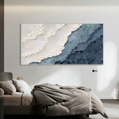 Serene Coastal Abstract Oil Painting for Modern Home Décor