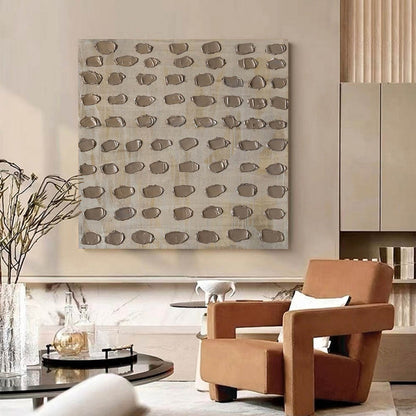 Textured Modern Oil Painting - Silver Echoes Art for Contemporary Home Decor