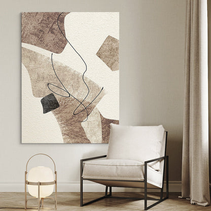 Abstract Oil Painting in Neutral Tones for Modern Home Decor