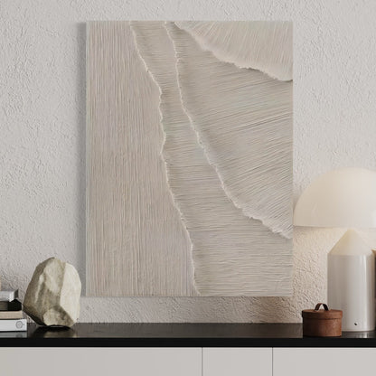 Tranquil Abstract Oil Painting with Gentle Textures and Soft Tones for Modern Decor