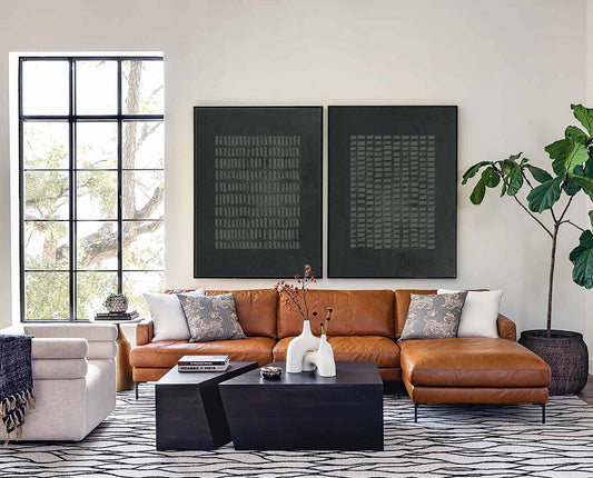 Modern Abstract Grid Painting Set for Contemporary Home Decor