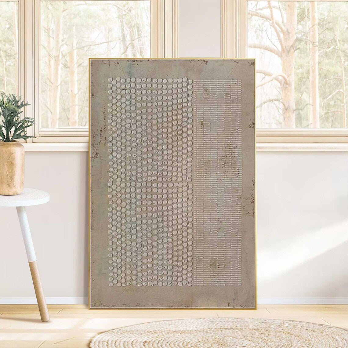 Contemporary Abstract Oil Painting: Industrial Inspired Wall Art for Modern Spaces