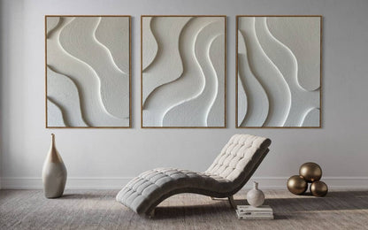 Tranquil Abstract Waves Oil Painting for Serene Home Decor