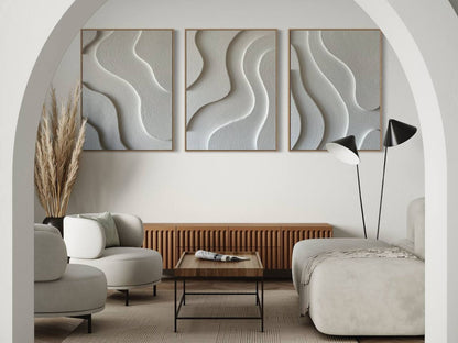 Tranquil Abstract Waves Oil Painting for Serene Home Decor