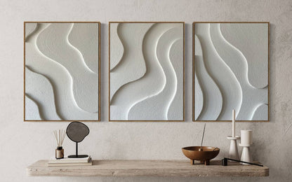 Tranquil Abstract Waves Oil Painting for Serene Home Decor