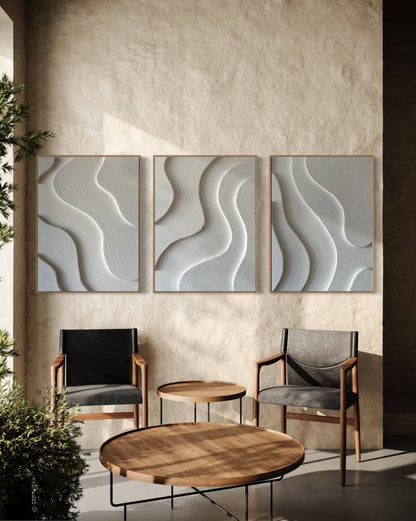 Tranquil Abstract Waves Oil Painting for Serene Home Decor