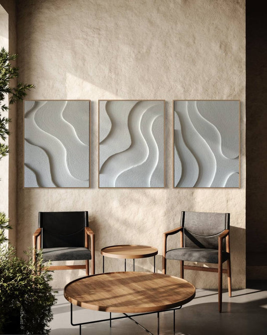 Tranquil Abstract Waves Oil Painting for Serene Home Decor