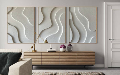 Tranquil Abstract Waves Oil Painting for Serene Home Decor