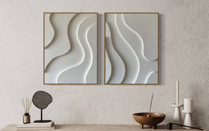 Abstract Flowing Waves Oil Painting for Modern Home Decor