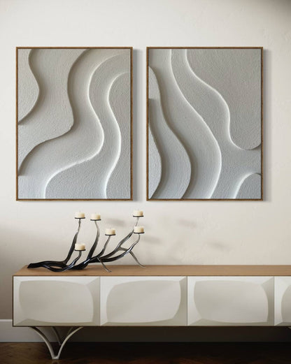 Abstract Flowing Waves Oil Painting for Modern Home Decor