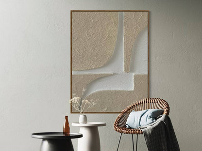 Textured Neutral Abstract Oil Painting for Modern Home Decor