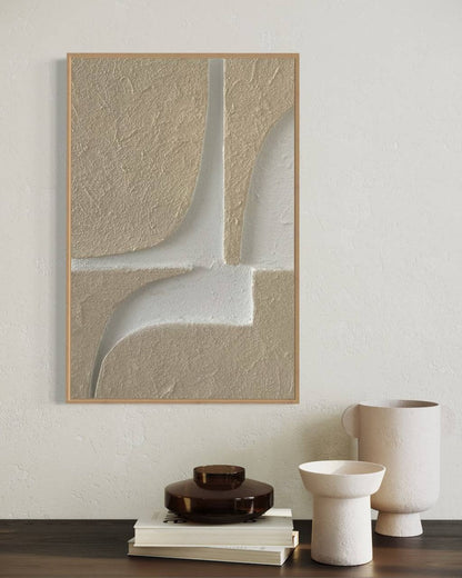 Textured Neutral Abstract Oil Painting for Modern Home Decor