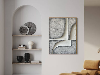 Abstract Monochrome Oil Painting for Modern Home Decor and Art Enthusiasts