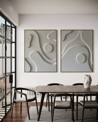 Abstract Wave Patterns in Elegant Oil Painting for Modern Home Decor