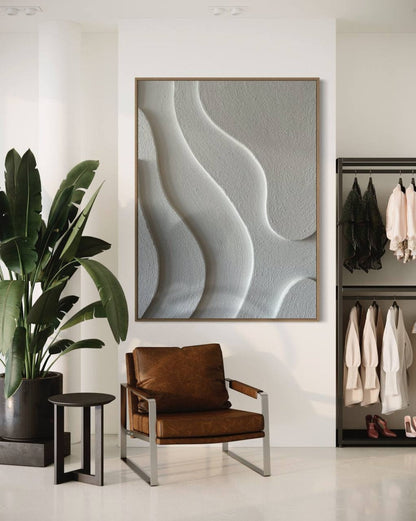 Serene Wave Abstract Oil Painting for Tranquil Home Decor and Modern Interiors