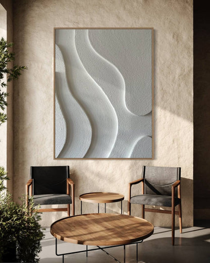 Serene Wave Abstract Oil Painting for Tranquil Home Decor and Modern Interiors