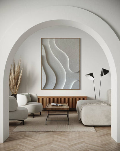 Serene Wave Abstract Oil Painting for Tranquil Home Decor and Modern Interiors