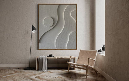 Abstract Serenity Oil Painting with Flowing Textures and Calm Tones