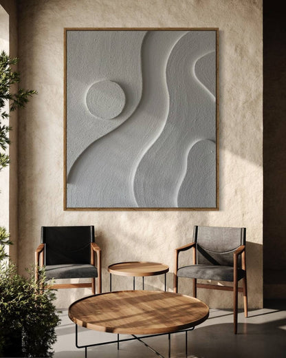 Abstract Serenity Oil Painting with Flowing Textures and Calm Tones