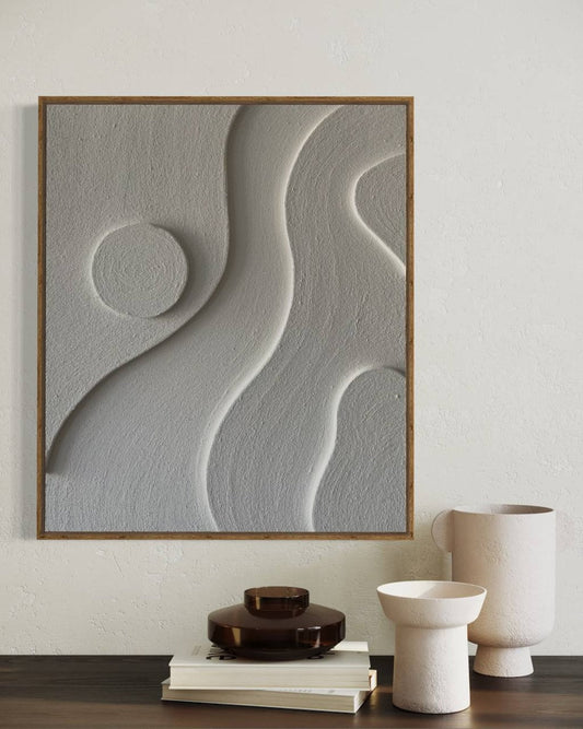 Abstract Serenity Oil Painting with Flowing Textures and Calm Tones