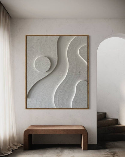 Abstract Serenity Oil Painting with Flowing Textures and Calm Tones