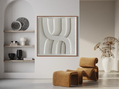Abstract White Texture Oil Painting for Modern Home Decor and Art Lovers
