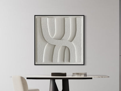 Abstract White Texture Oil Painting for Modern Home Decor and Art Lovers