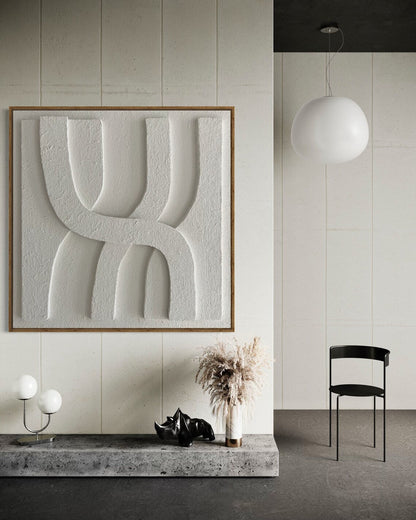 Abstract White Texture Oil Painting for Modern Home Decor and Art Lovers