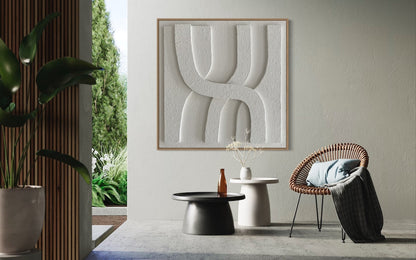 Abstract White Texture Oil Painting for Modern Home Decor and Art Lovers