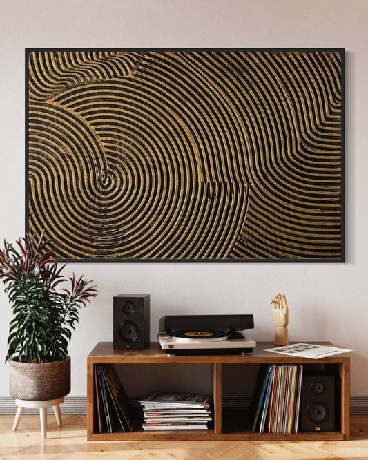 Abstract Gold Swirls: Modern Wall Art for Elegant Home Decor