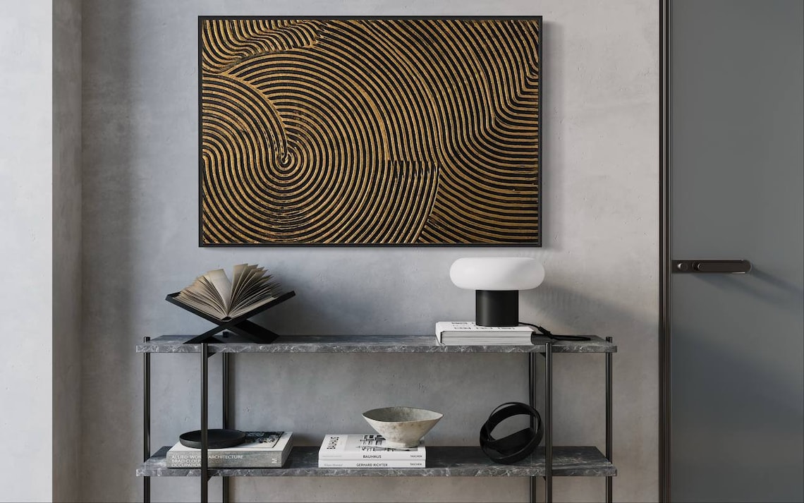 Abstract Gold Swirls: Modern Wall Art for Elegant Home Decor