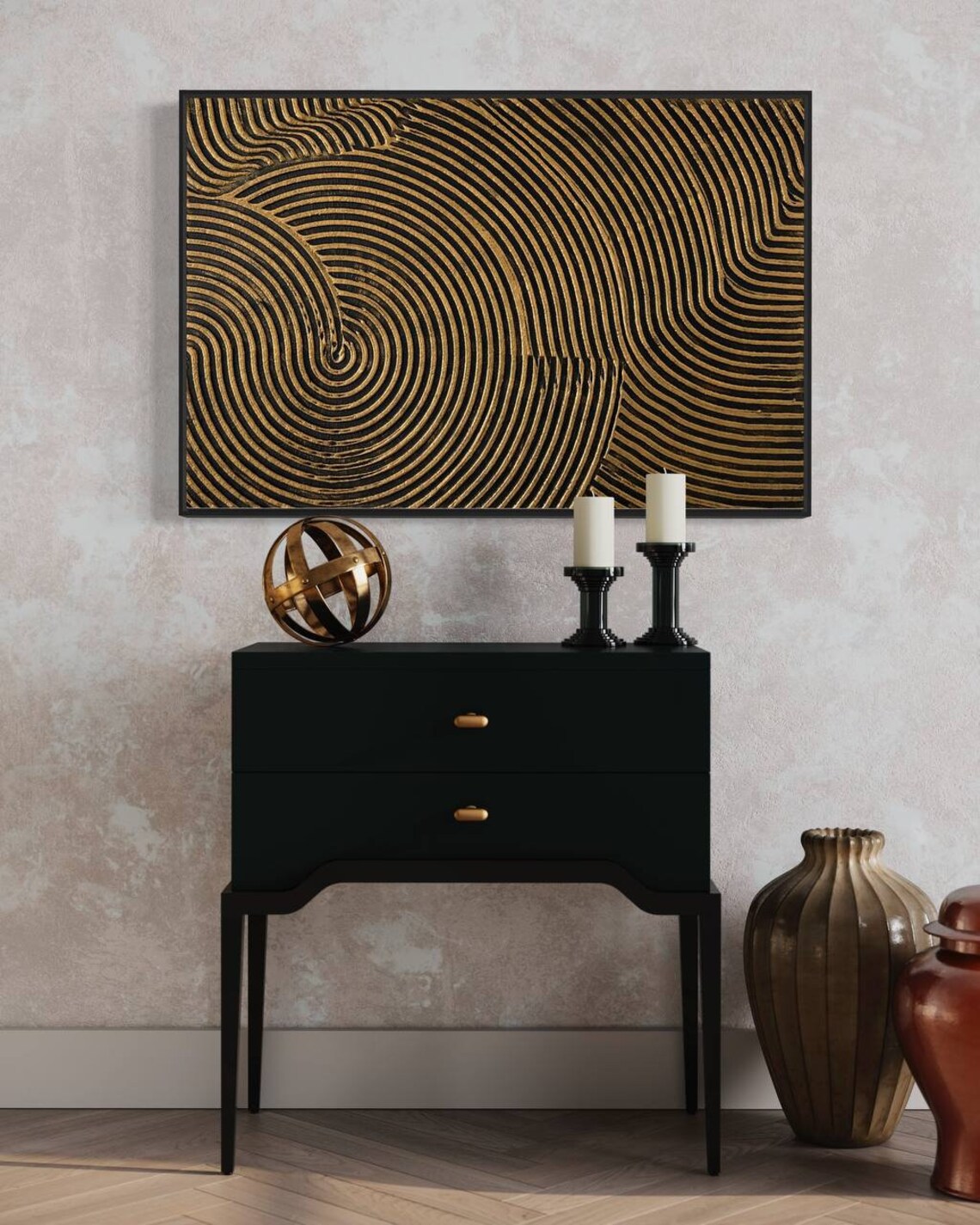 Abstract Gold Swirls: Modern Wall Art for Elegant Home Decor