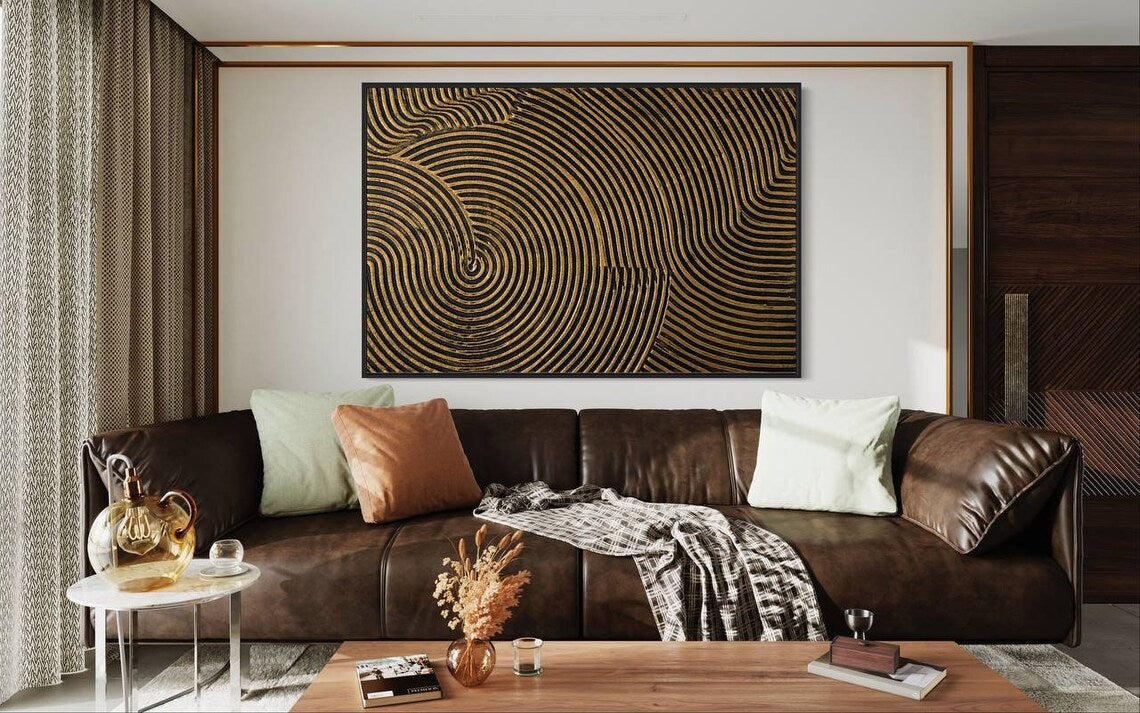 Abstract Gold Swirls: Modern Wall Art for Elegant Home Decor