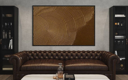 Elegant Golden Swirl Abstract Oil Painting for Modern Home Decor